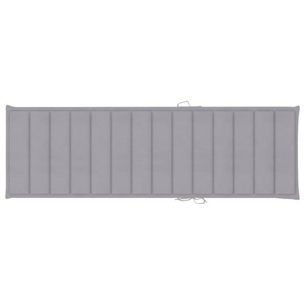 Bain de soleil double en bambou avec dossier réglable et matelas gris clair