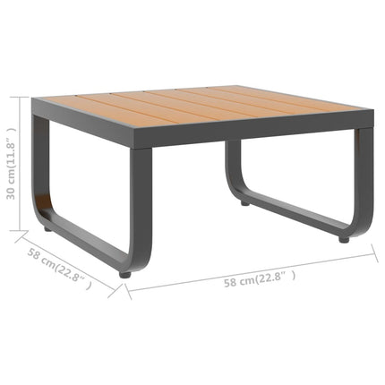 Salon de jardin d'angle aluminium avec coussins noirs