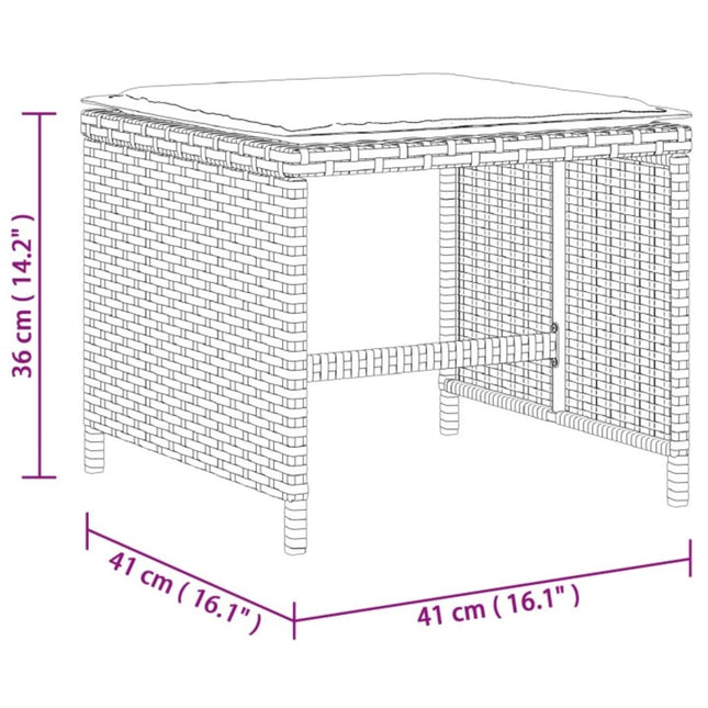 Table et fauteuils de jardin 14 places avec tabourets en résine tressée