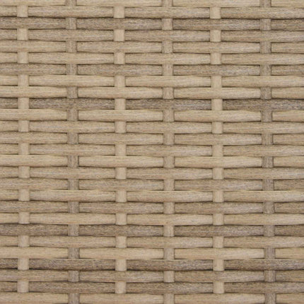 Canapé de jardin 2 places avec parasol en résine tressée beige et blanc crème