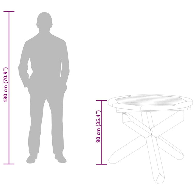 Table ronde et 4 chaises de jardin en teck massif