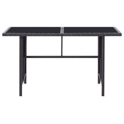 Salon de jardin résine tressée noire avec fauteuils et table verre