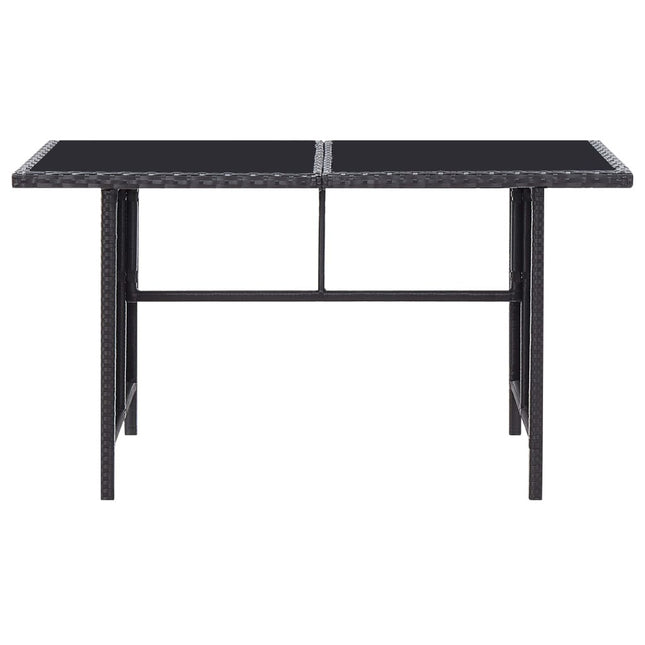 Salon de jardin résine tressée noire avec fauteuils et table verre