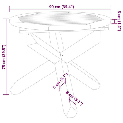 Table ronde et 4 chaises de jardin en teck massif