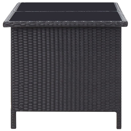 Salon de jardin résine tressée noire avec fauteuils et table verre