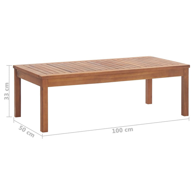 Salon de jardin avec banc, 2 chaises et table en acacia