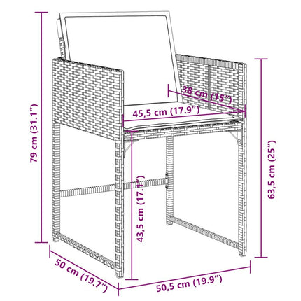 Table et chaises de jardin 12 places en résine tressée noire avec plateau en verre trempé