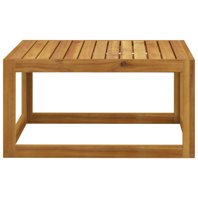 Salon de jardin d'angle en bois d'acacia massif avec coussins crème
