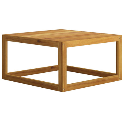 Salon de jardin d'angle en bois d'acacia massif avec coussins crème