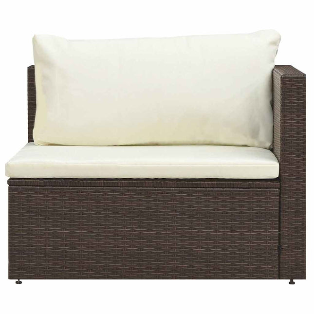 Salon de jardin avec coussins résine tressée marron